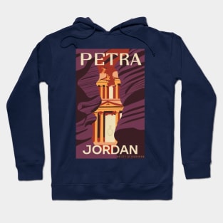 A Vintage Travel Art of Petra - Jordan Hoodie